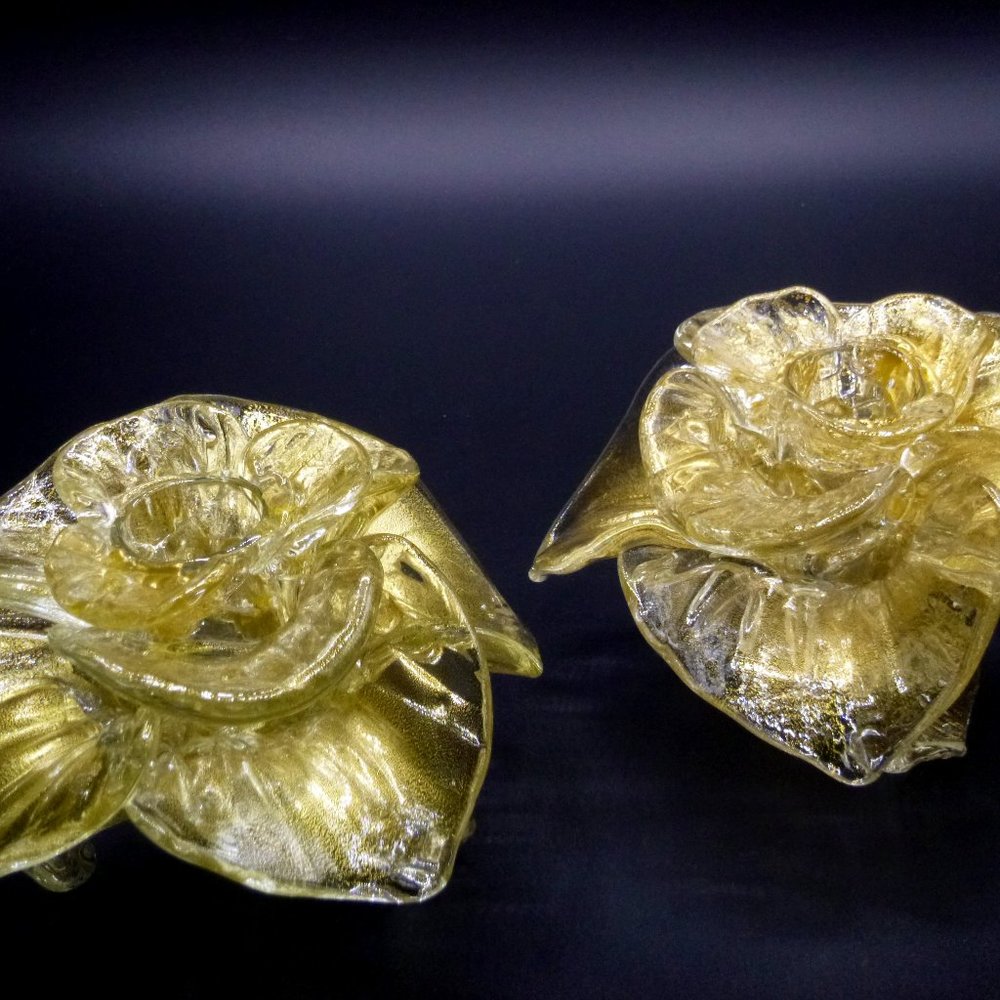 Antique 1920s Salviati Murano Candle holders